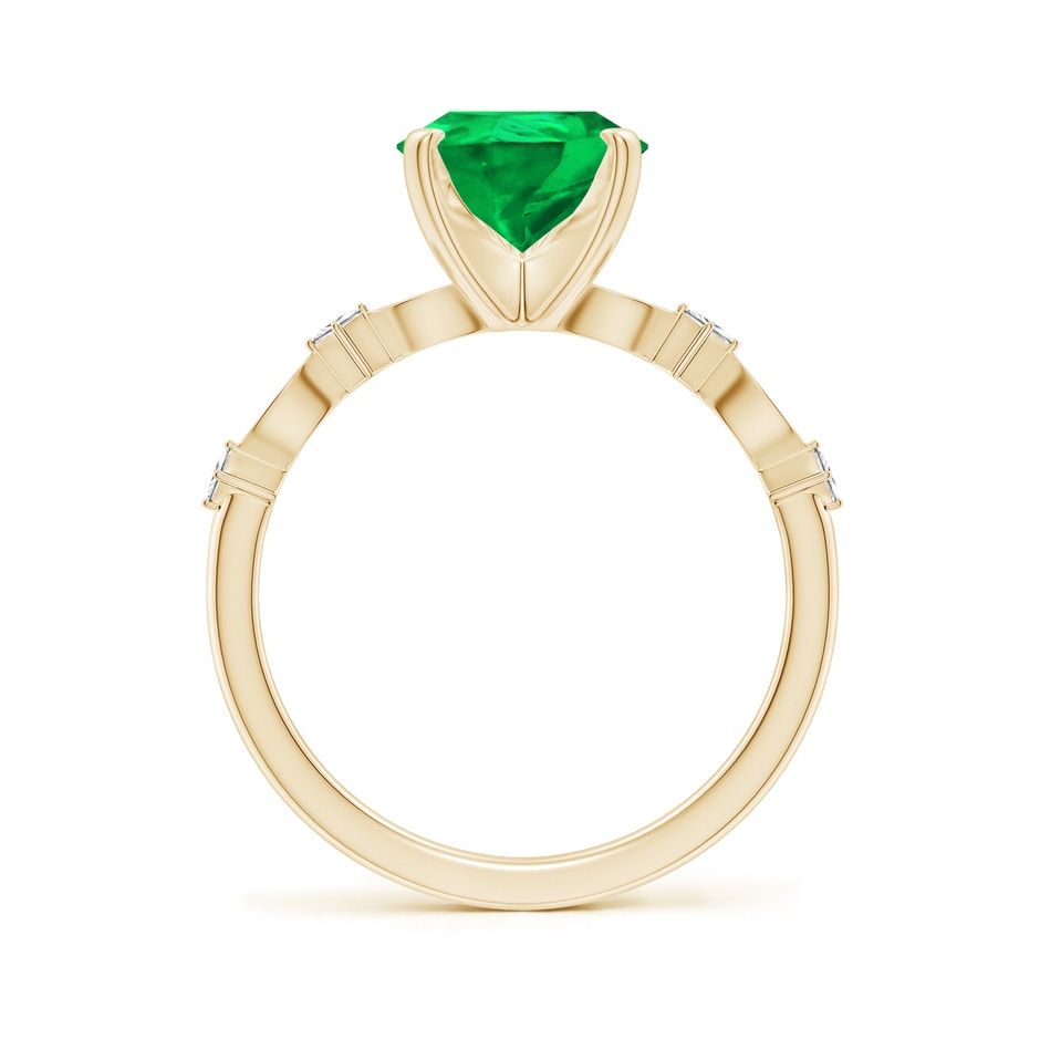 10x8mm AAA Pear Emerald Engagement Ring with Marquise Motifs in Yellow Gold side 199