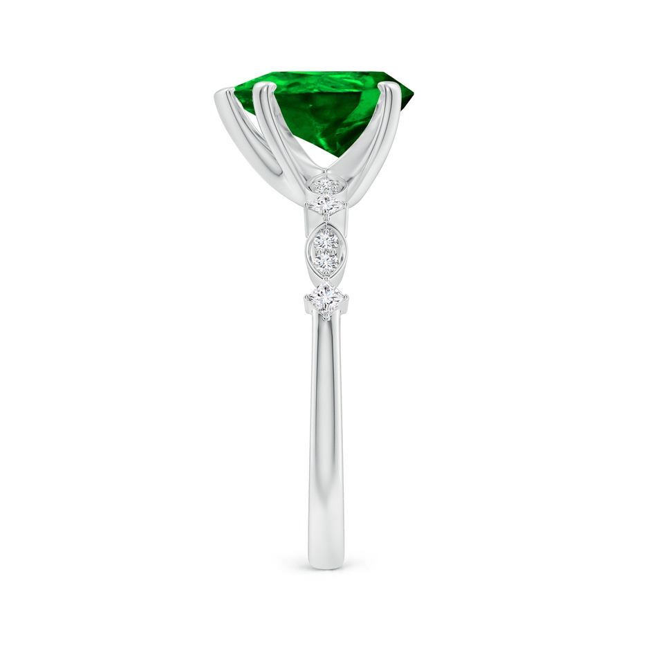 10x8mm AAAA Pear Emerald Engagement Ring with Marquise Motifs in P950 Platinum side 299