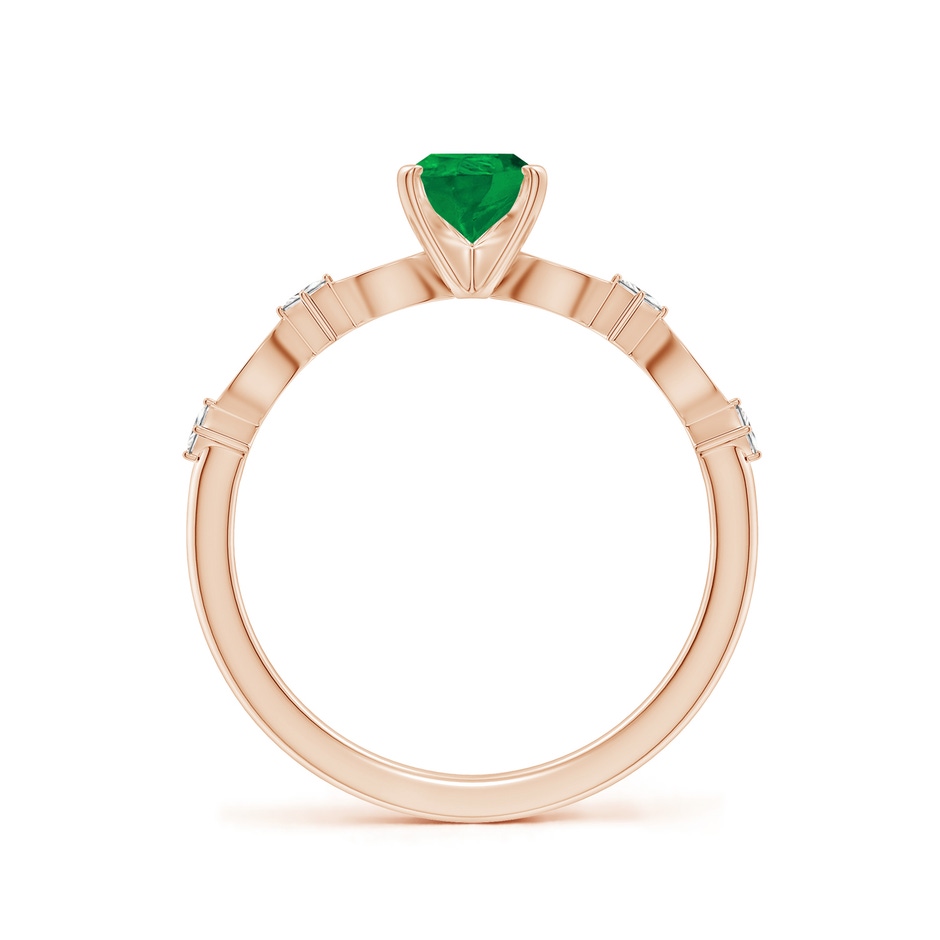 7x5mm AA Pear Emerald Engagement Ring with Marquise Motifs in Rose Gold side 199
