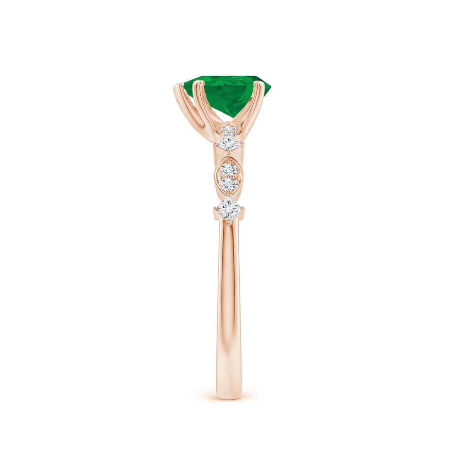 7x5mm AA Pear Emerald Engagement Ring with Marquise Motifs in Rose Gold side 299