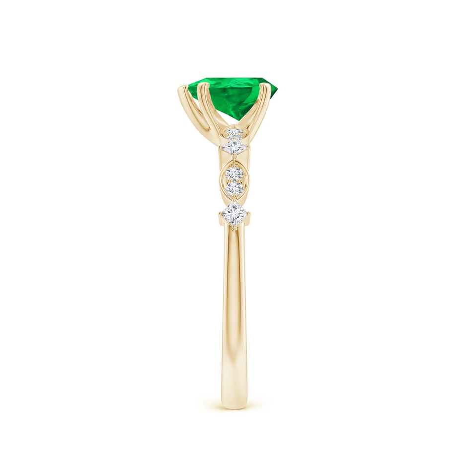 7x5mm AAA Pear Emerald Engagement Ring with Marquise Motifs in 18K Yellow Gold side 299