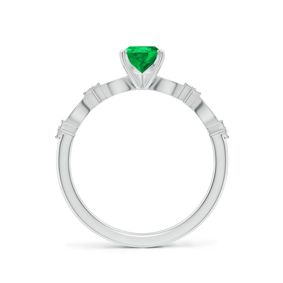 7x5mm AAA Pear Emerald Engagement Ring with Marquise Motifs in White Gold side 199