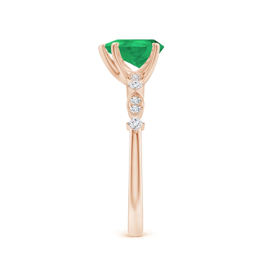 8x6mm A Pear Emerald Engagement Ring with Marquise Motifs in Rose Gold side 299
