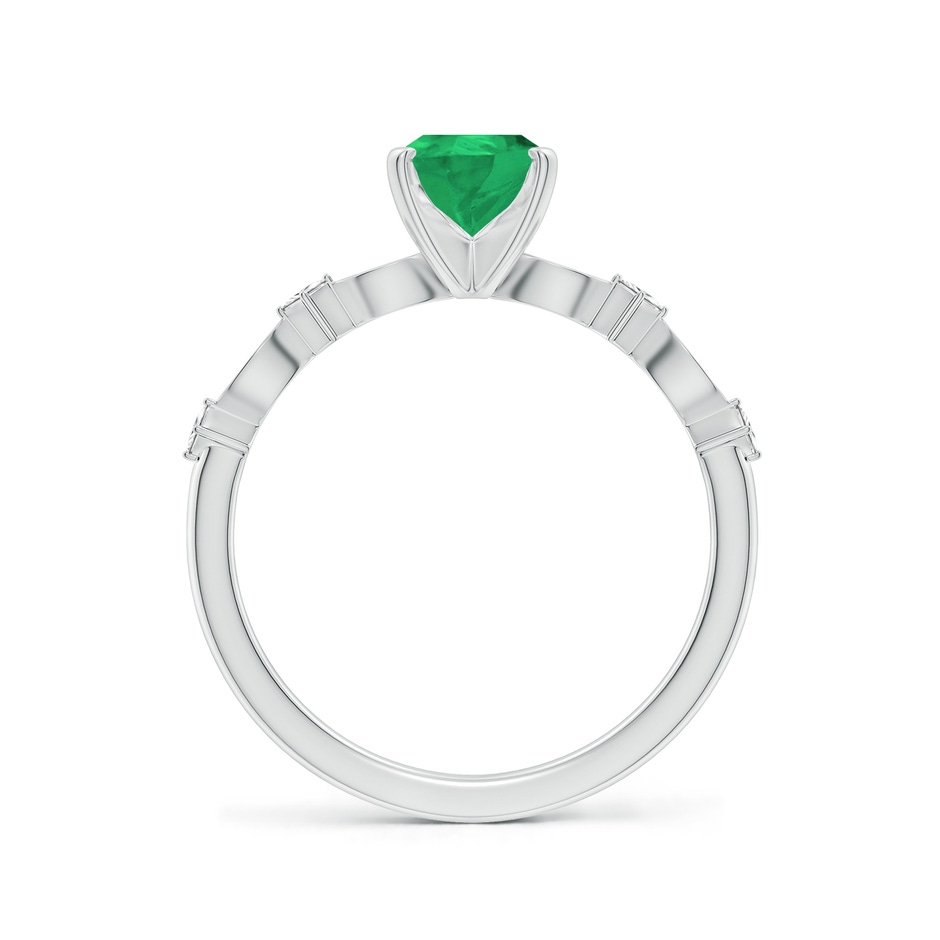 8x6mm A Pear Emerald Engagement Ring with Marquise Motifs in White Gold side 199