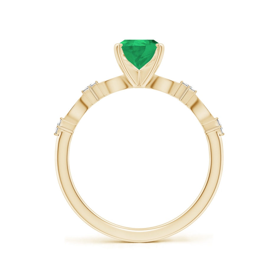 8x6mm A Pear Emerald Engagement Ring with Marquise Motifs in Yellow Gold side 199