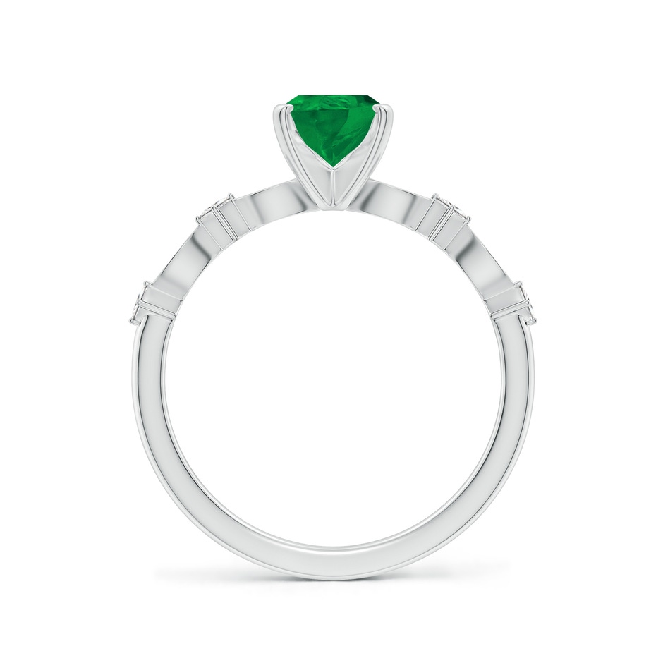 8x6mm AA Pear Emerald Engagement Ring with Marquise Motifs in P950 Platinum side 199