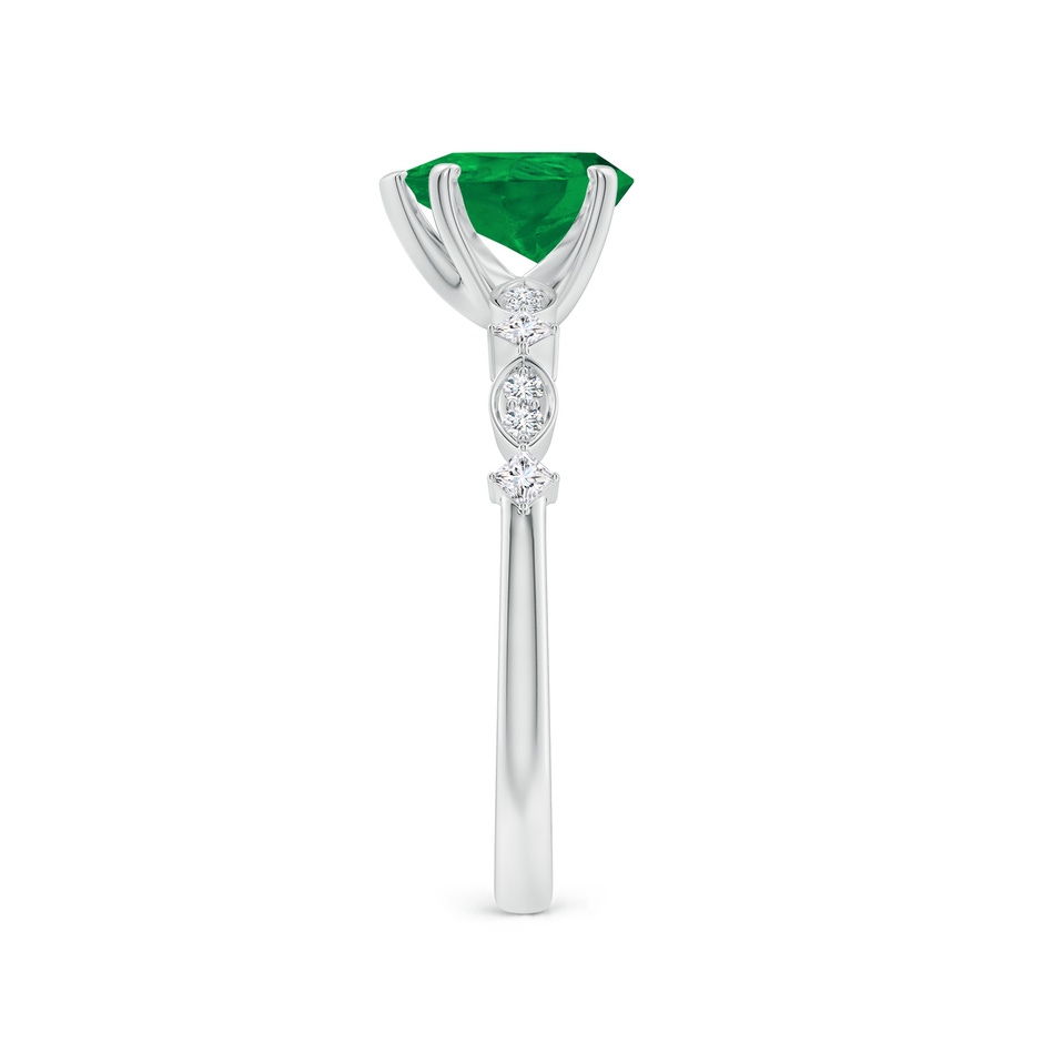 8x6mm AA Pear Emerald Engagement Ring with Marquise Motifs in P950 Platinum side 299