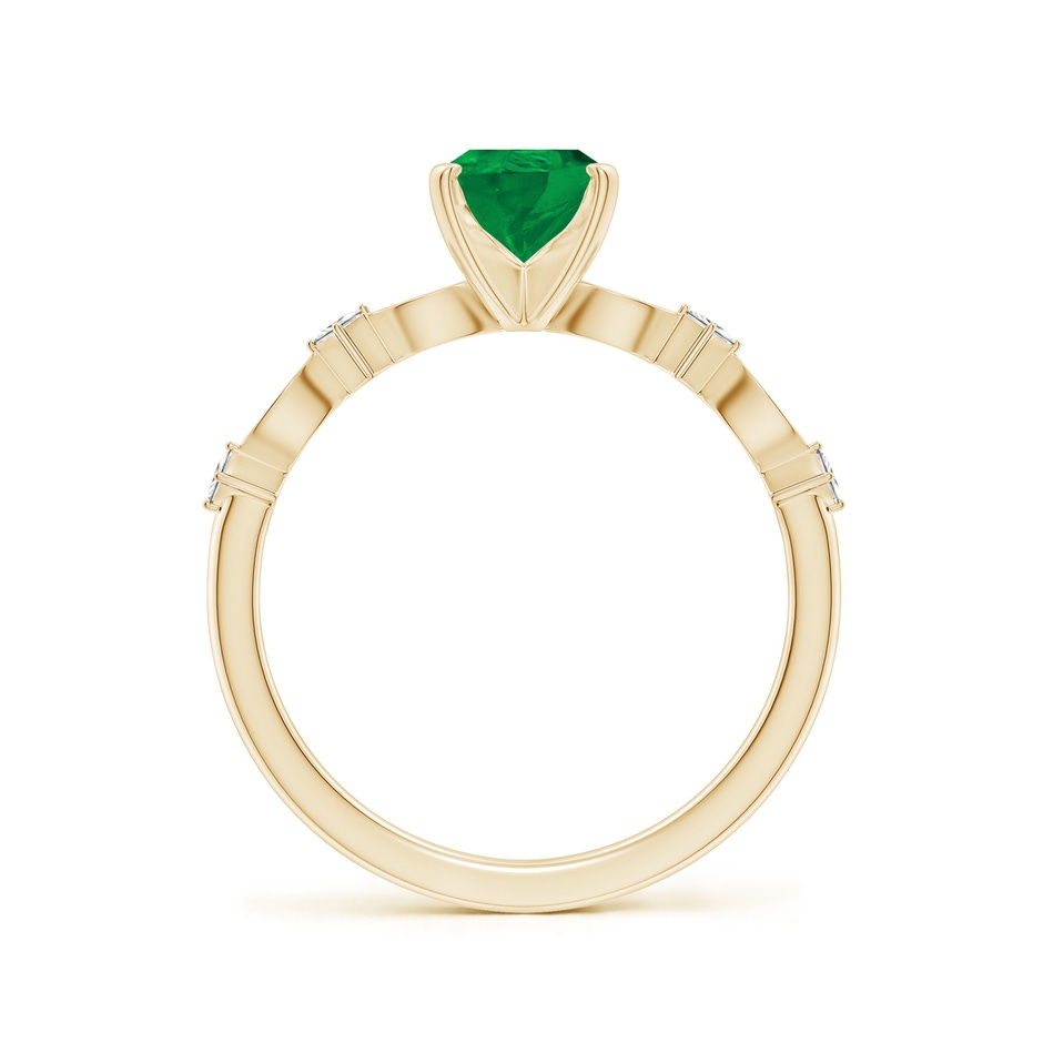 8x6mm AA Pear Emerald Engagement Ring with Marquise Motifs in Yellow Gold side 199