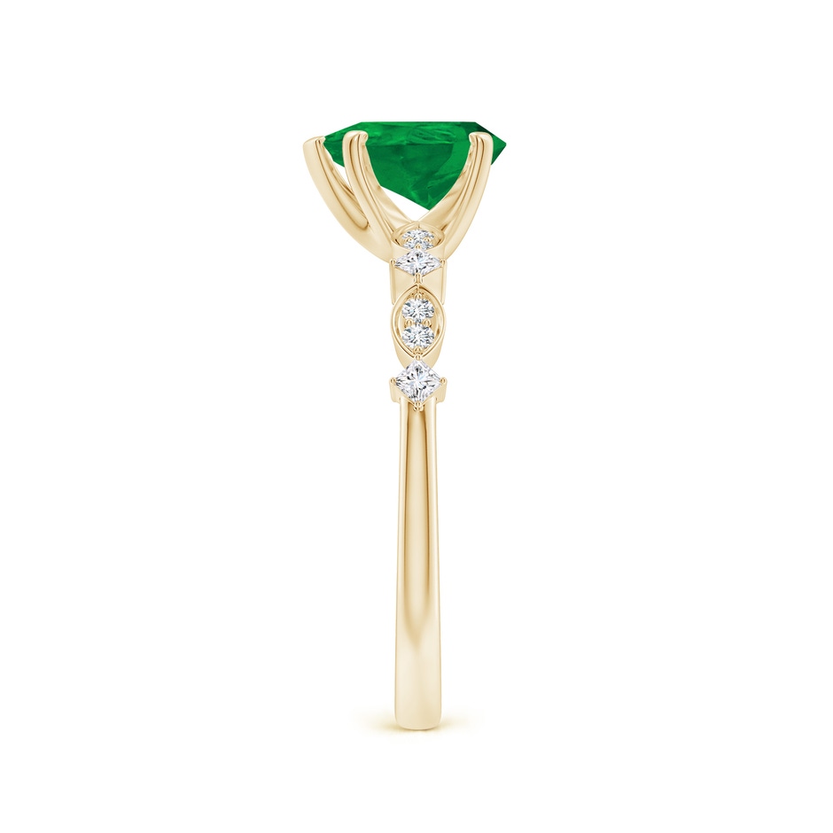 8x6mm AA Pear Emerald Engagement Ring with Marquise Motifs in Yellow Gold side 299