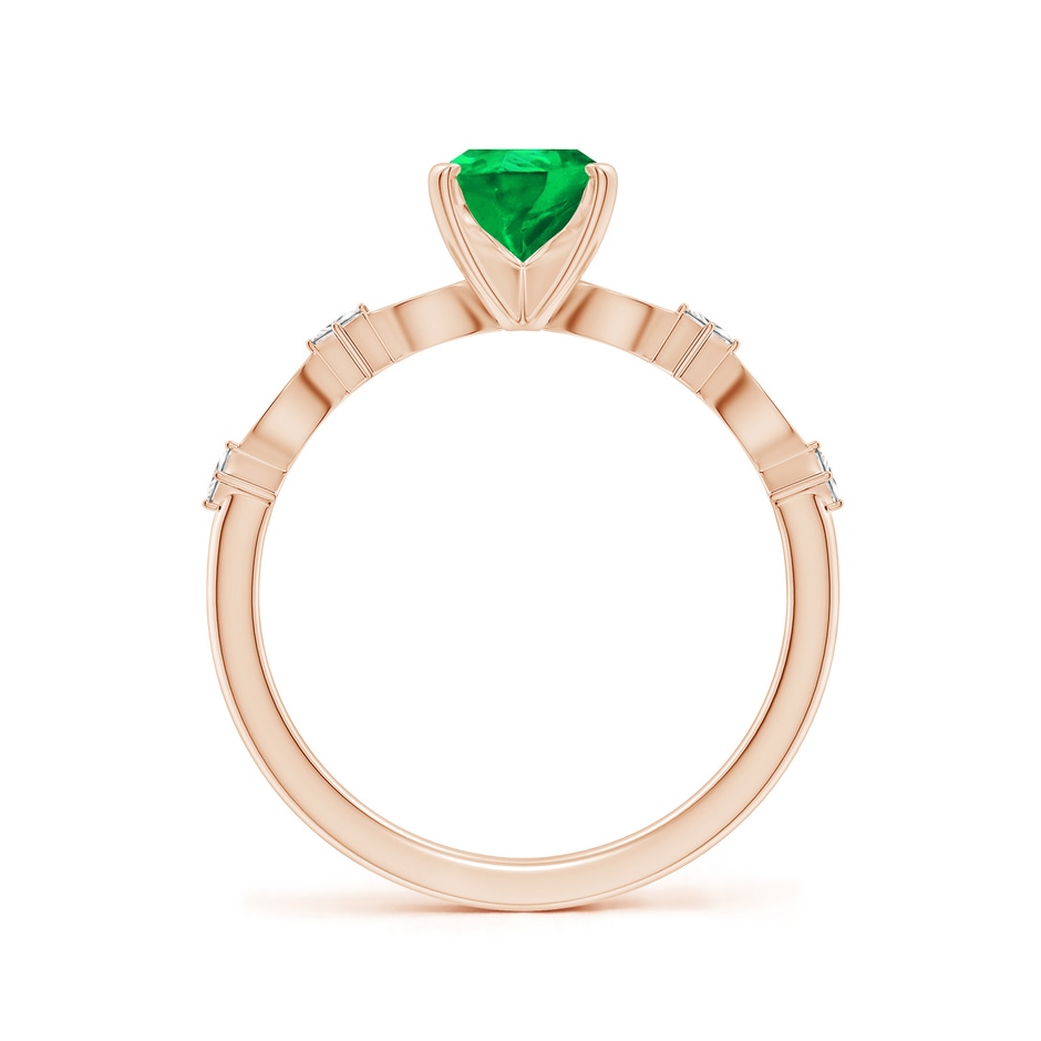 8x6mm AAA Pear Emerald Engagement Ring with Marquise Motifs in Rose Gold side 199