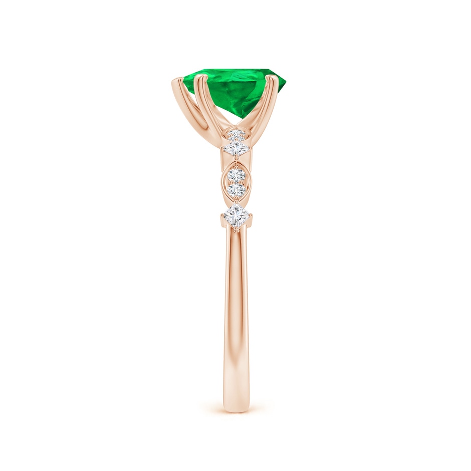 8x6mm AAA Pear Emerald Engagement Ring with Marquise Motifs in Rose Gold side 299