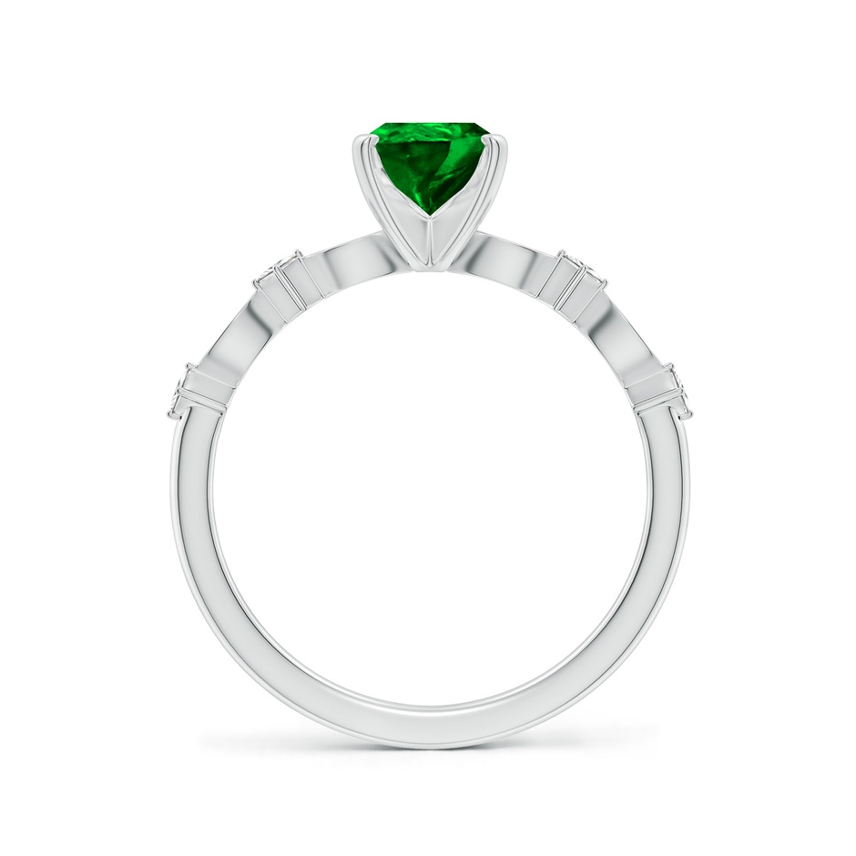 8x6mm AAAA Pear Emerald Engagement Ring with Marquise Motifs in P950 Platinum side 199