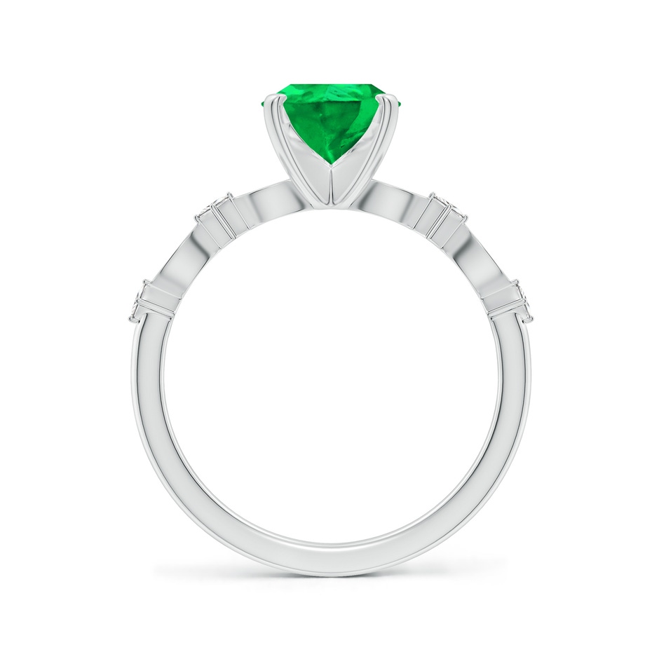 9x7mm AAA Pear Emerald Engagement Ring with Marquise Motifs in White Gold side 199