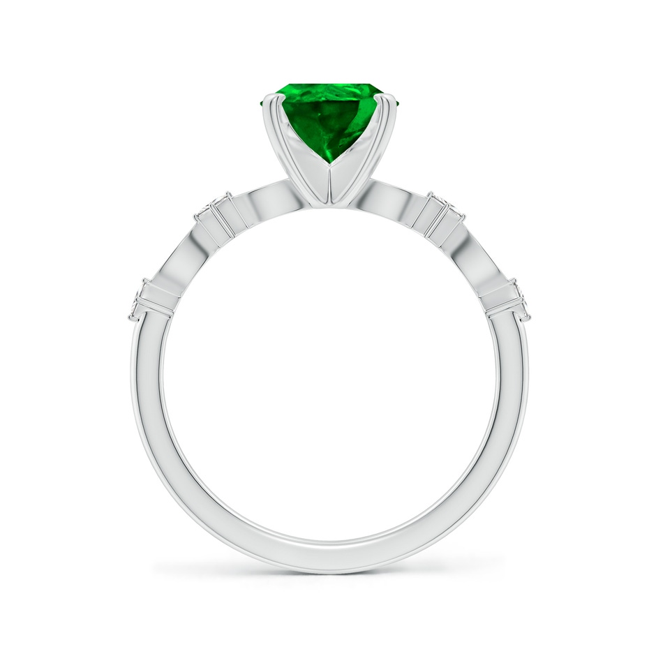 9x7mm AAAA Pear Emerald Engagement Ring with Marquise Motifs in P950 Platinum side 199