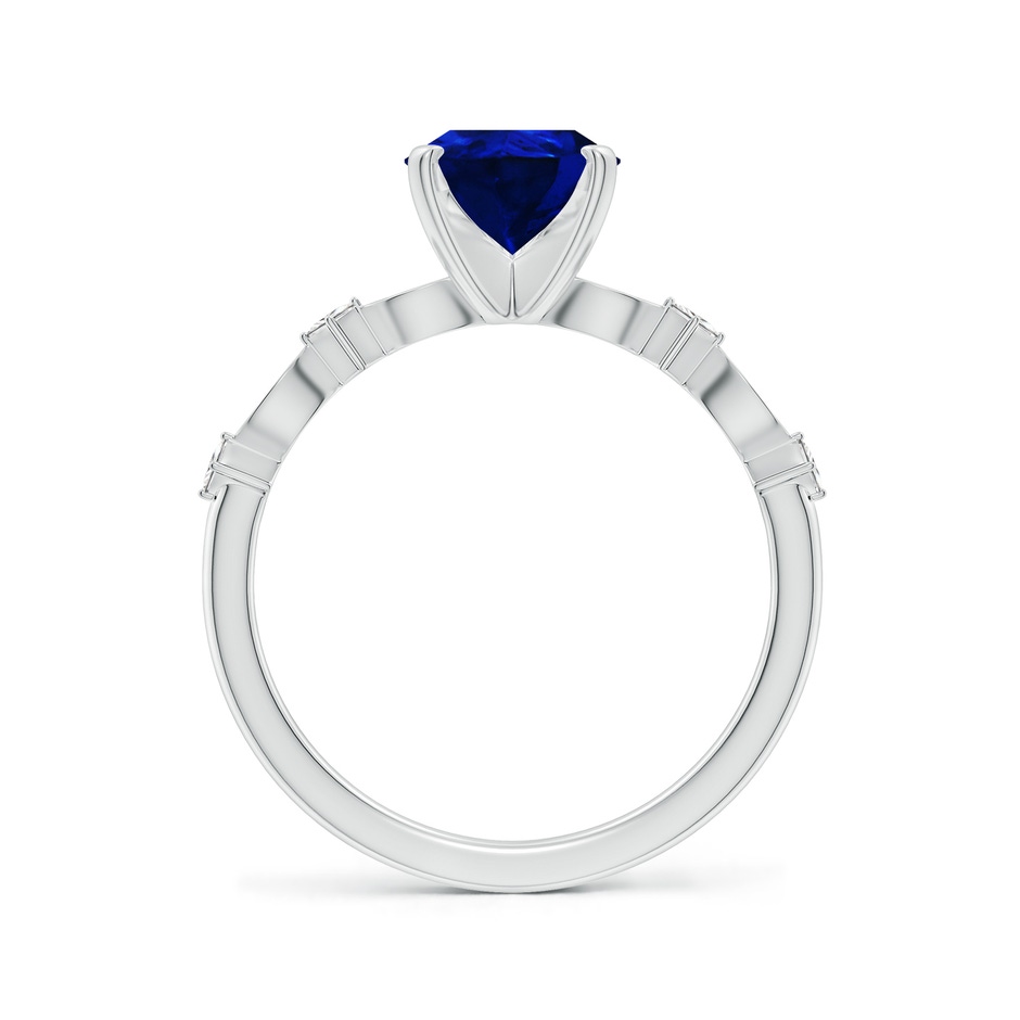 9x7mm Lab-Grown Pear Blue Sapphire Engagement Ring with Marquise Motifs in White Gold side 199