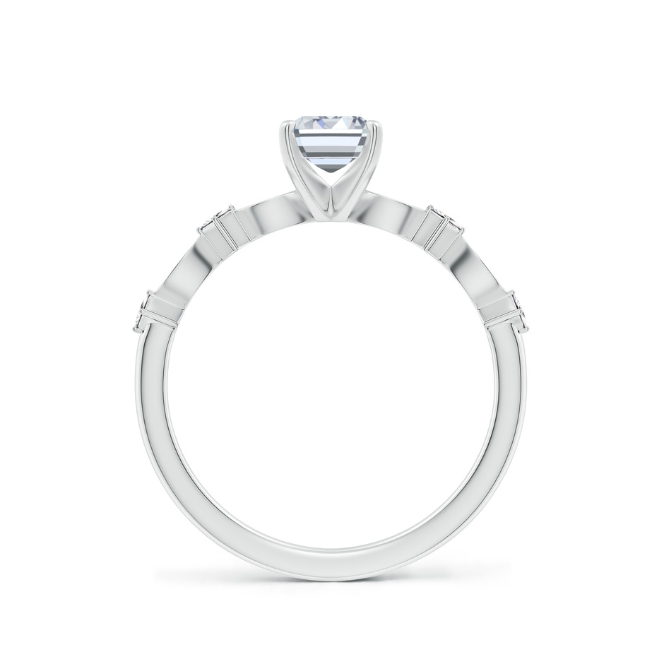 7x5mm HSI2 Emerald-Cut Diamond Engagement Ring with Marquise Motifs in White Gold side 199