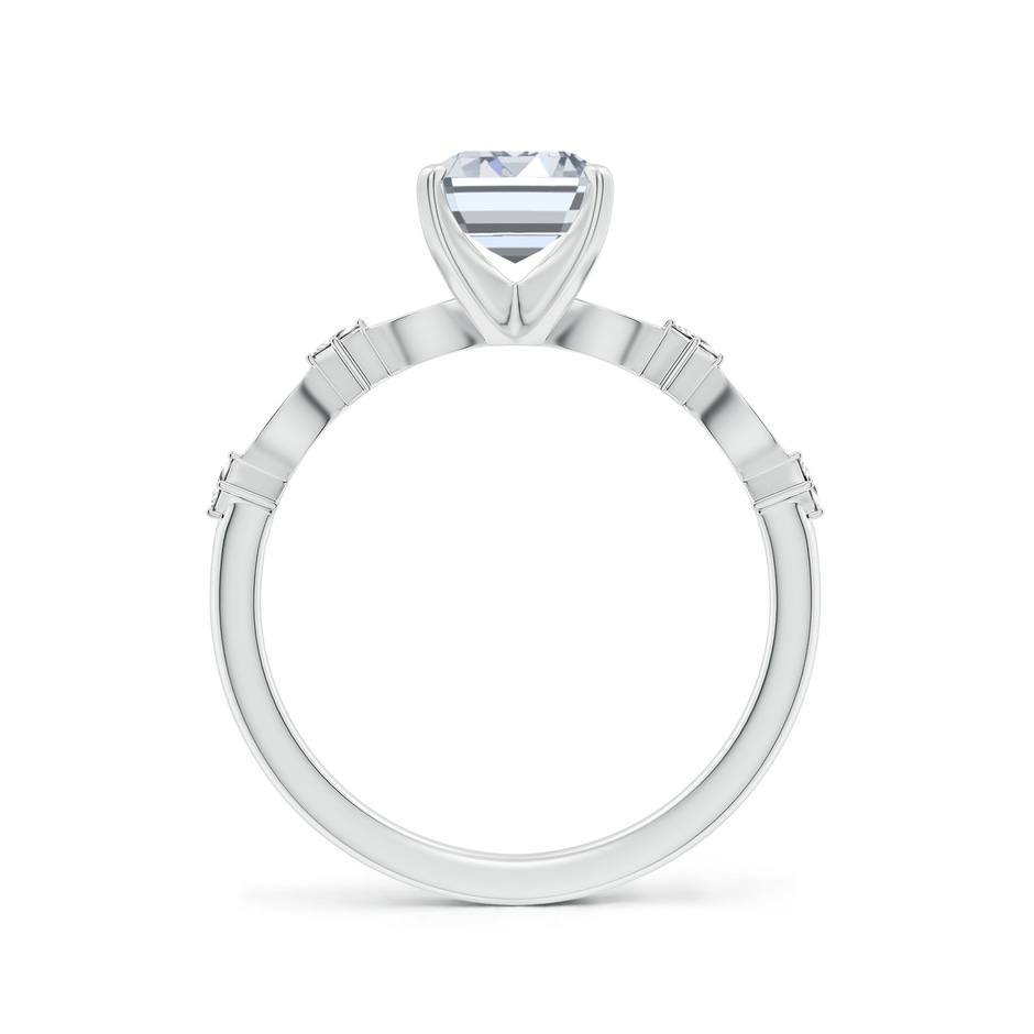 8x6mm HSI2 Emerald-Cut Diamond Engagement Ring with Marquise Motifs in White Gold side 199