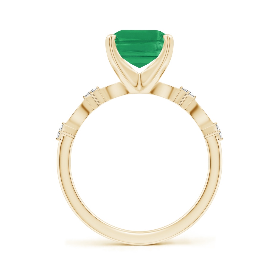 10x8mm A Emerald-Cut Emerald Engagement Ring with Marquise Motifs in Yellow Gold side 199