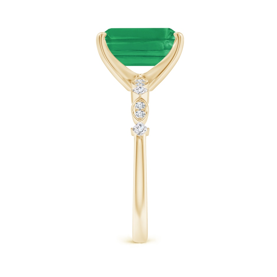 10x8mm A Emerald-Cut Emerald Engagement Ring with Marquise Motifs in Yellow Gold side 299