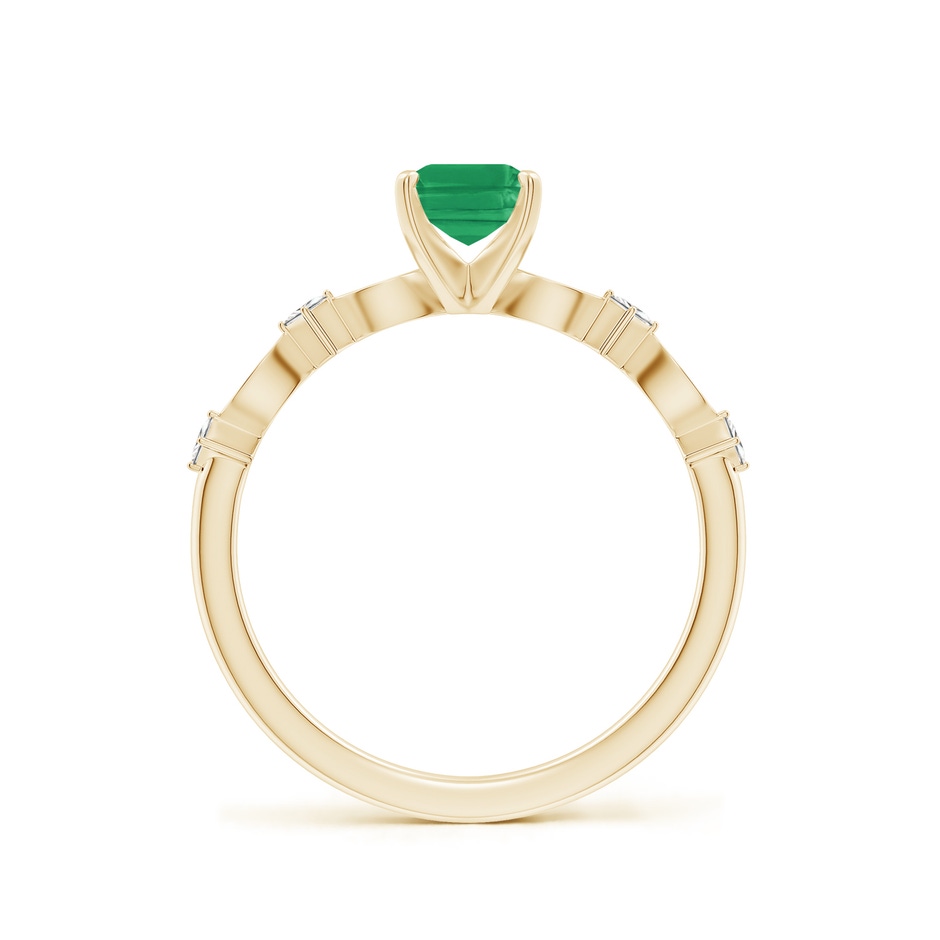 7x5mm A Emerald-Cut Emerald Engagement Ring with Marquise Motifs in Yellow Gold side 199