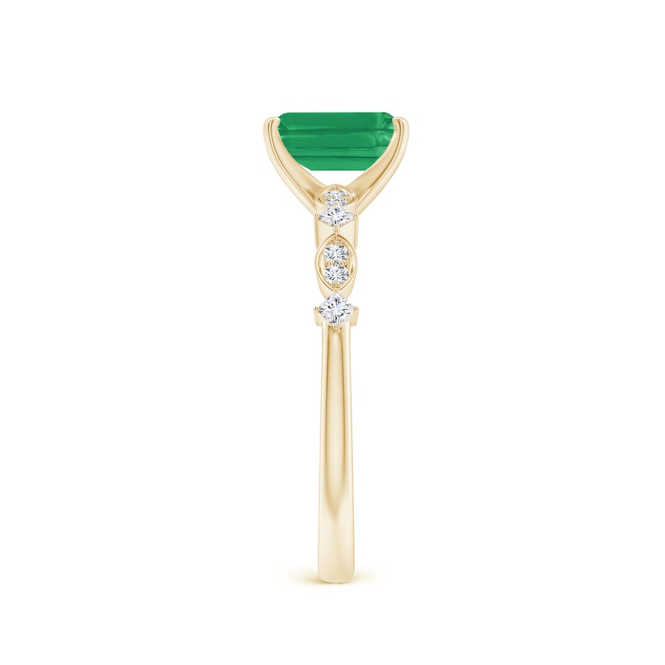 7x5mm A Emerald-Cut Emerald Engagement Ring with Marquise Motifs in Yellow Gold side 299