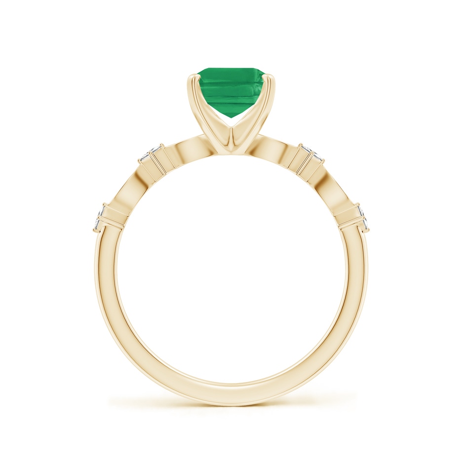 8x6mm A Emerald-Cut Emerald Engagement Ring with Marquise Motifs in Yellow Gold side 199