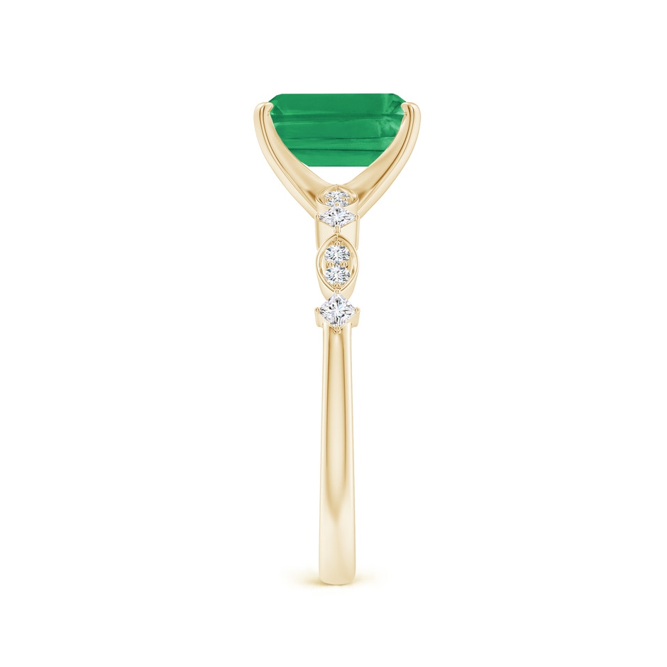 8x6mm A Emerald-Cut Emerald Engagement Ring with Marquise Motifs in Yellow Gold side 299