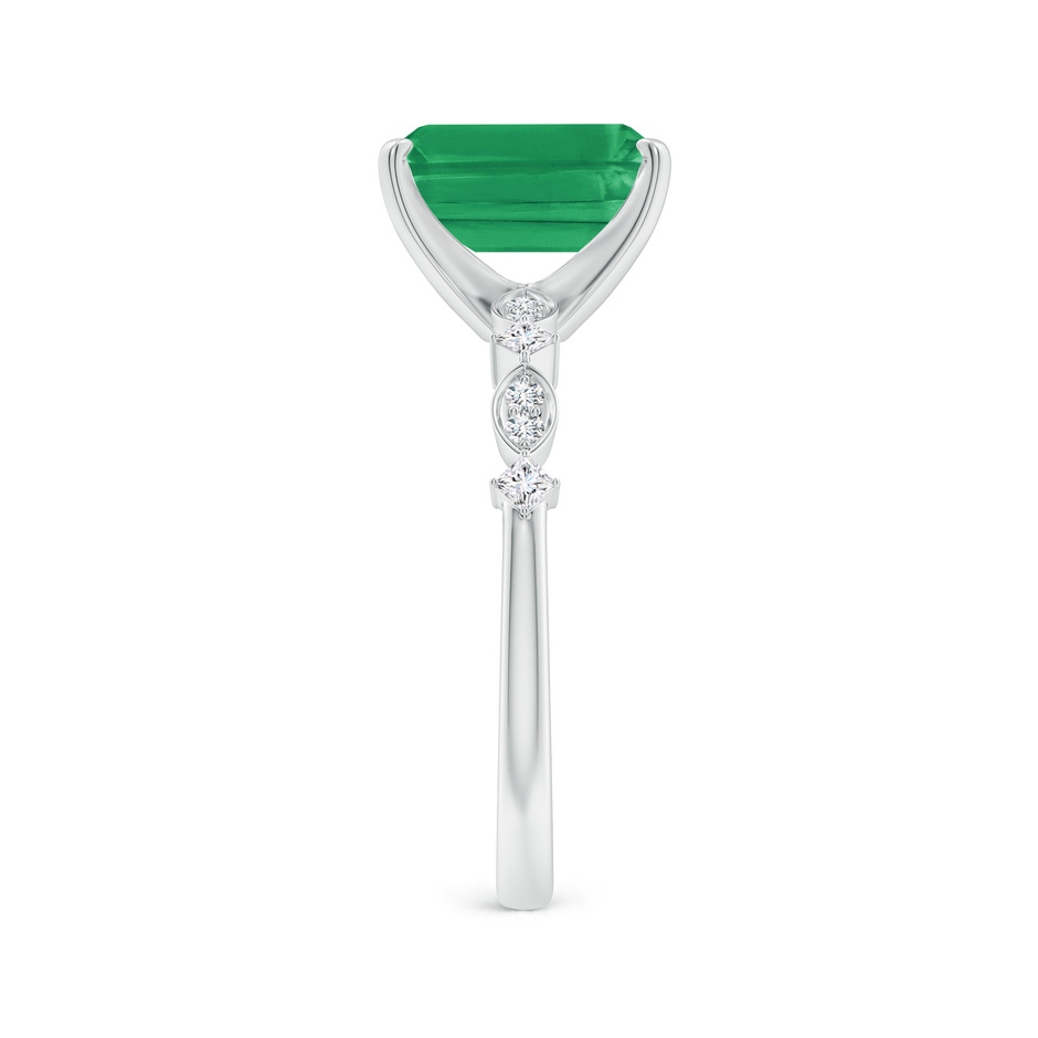 9x7mm A Emerald-Cut Emerald Engagement Ring with Marquise Motifs in P950 Platinum side 299
