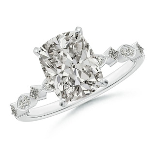 8.5x6.5mm KI3 Cushion Rectangular Diamond Engagement Ring with Marquise Motifs in P950 Platinum