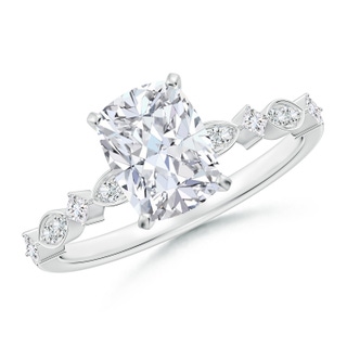 8x6mm GVS2 Cushion Rectangular Diamond Engagement Ring with Marquise Motifs in P950 Platinum