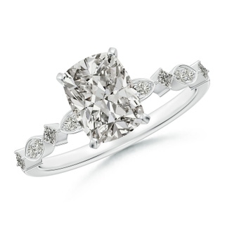 8x6mm KI3 Cushion Rectangular Diamond Engagement Ring with Marquise Motifs in P950 Platinum