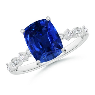 Cushion Rectangular Lab-Grown Lab Grown Blue Sapphire