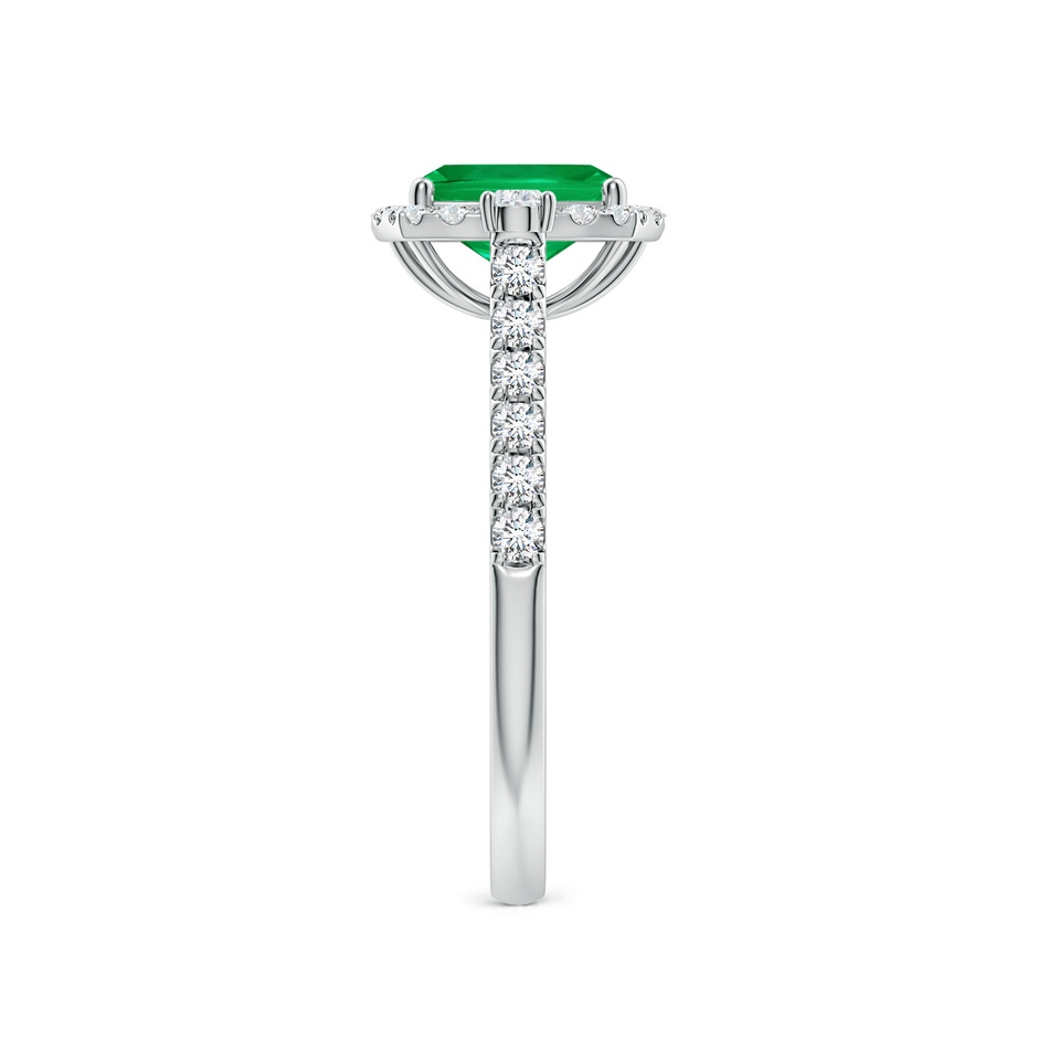 7x5mm AAA Cushion Rectangular Emerald Halo Side Stone Engagement Ring in White Gold side 299