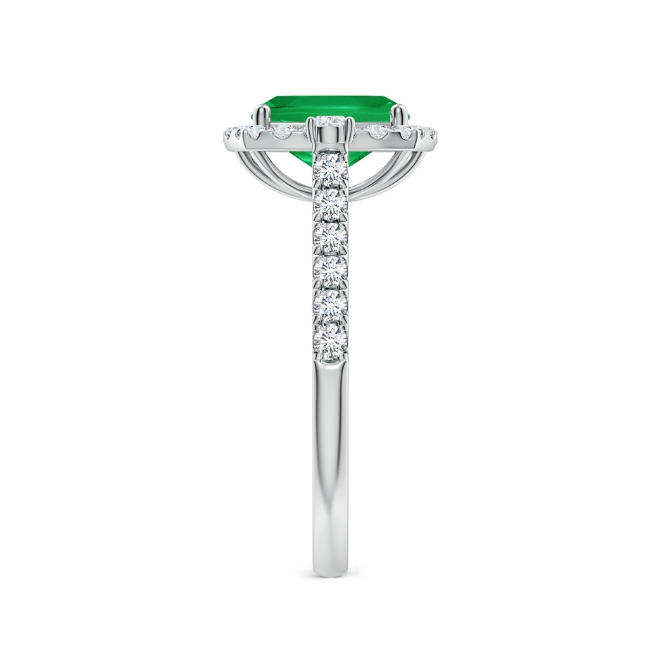 8x6mm AA Cushion Rectangular Emerald Halo Side Stone Engagement Ring in P950 Platinum side 299