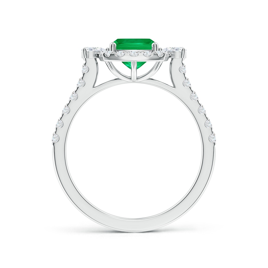 8x6mm AAA Cushion Rectangular Emerald Halo Side Stone Engagement Ring in P950 Platinum side 199