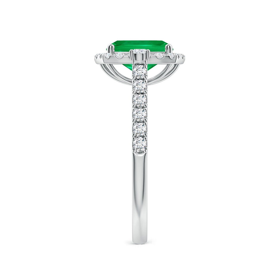 8x6mm AAA Cushion Rectangular Emerald Halo Side Stone Engagement Ring in P950 Platinum side 299
