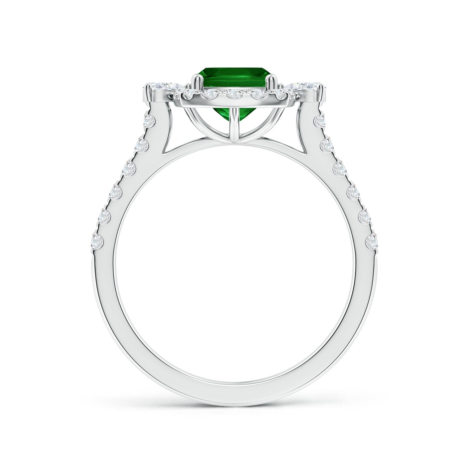 8x6mm AAAA Cushion Rectangular Emerald Halo Side Stone Engagement Ring in P950 Platinum side 199