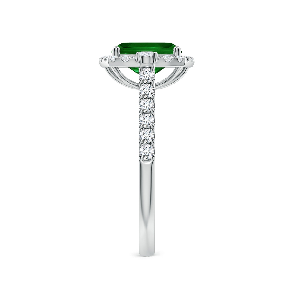 8x6mm AAAA Cushion Rectangular Emerald Halo Side Stone Engagement Ring in P950 Platinum side 299