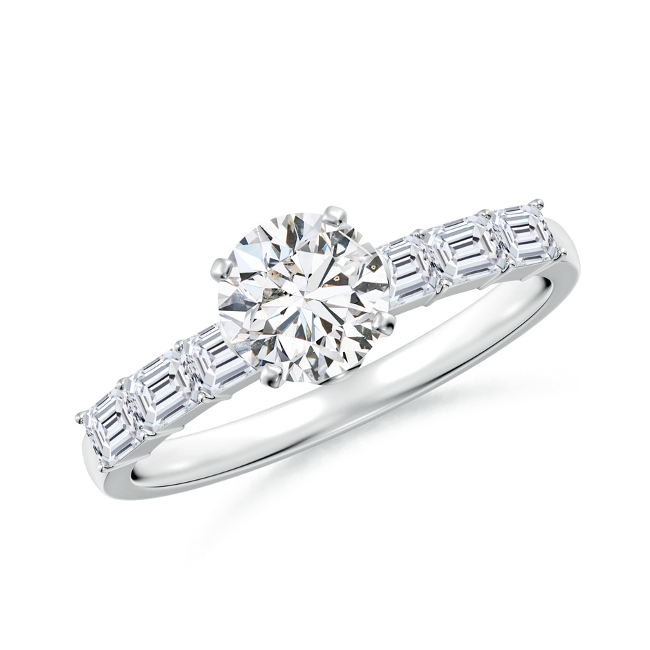 5.9mm HSI2 Round Diamond Engagement Ring with Accents in White Gold 