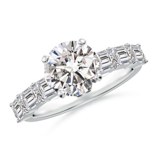 8mm IJI1I2 Round Diamond Engagement Ring with Accents in P950 Platinum