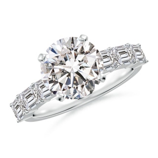 9.2mm IJI1I2 Round Diamond Engagement Ring with Accents in P950 Platinum