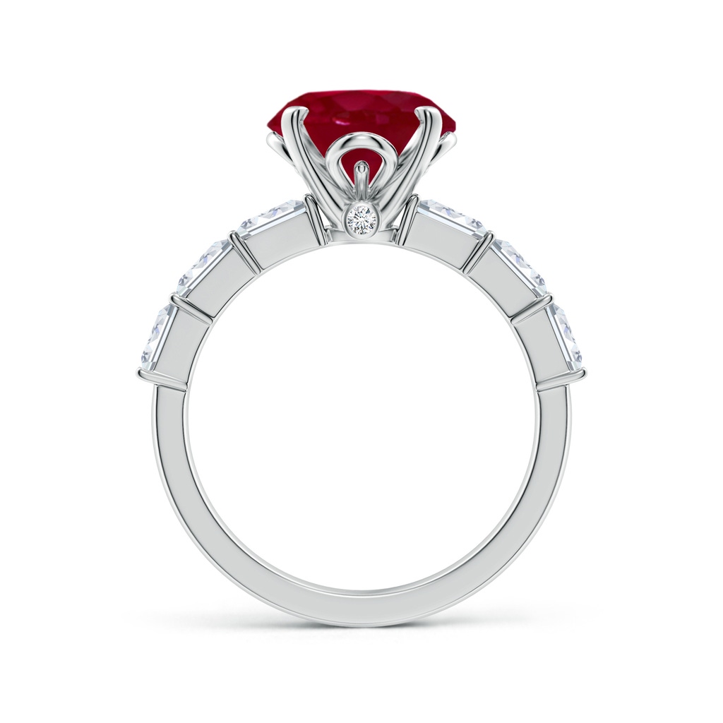 9mm AA Round Ruby Engagement Ring with Diamond Accents in White Gold Side 199