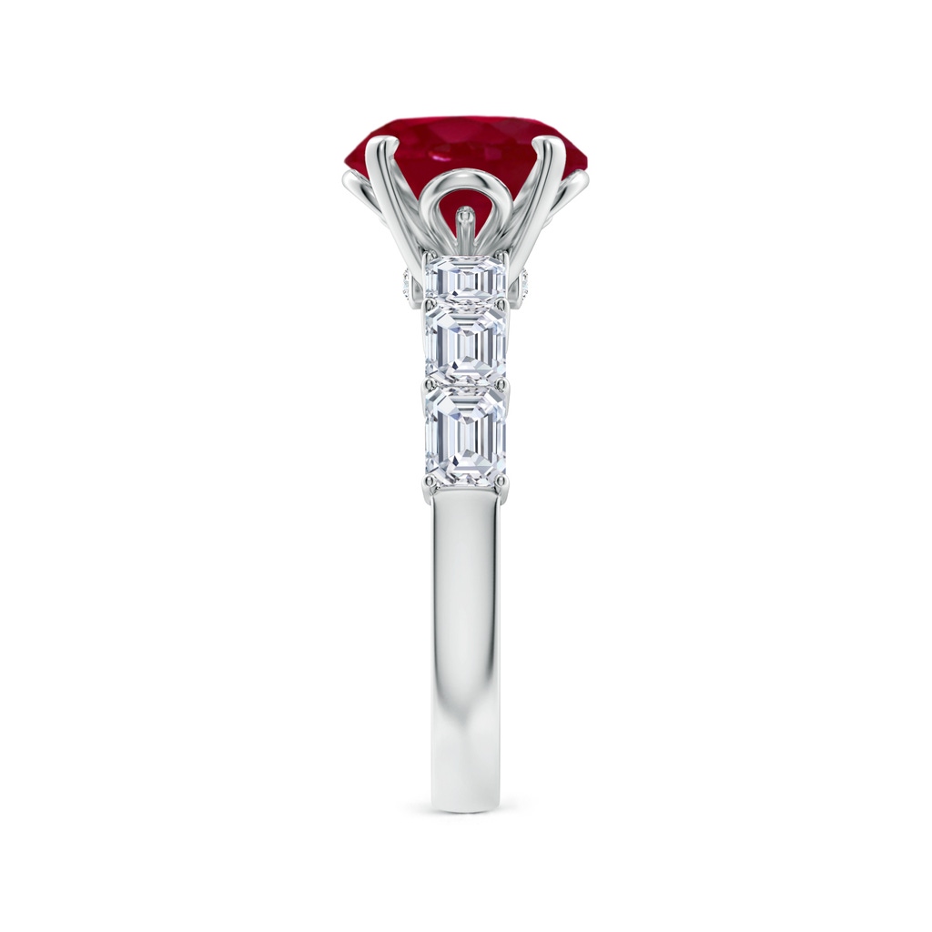 9mm AA Round Ruby Engagement Ring with Diamond Accents in White Gold Side 299