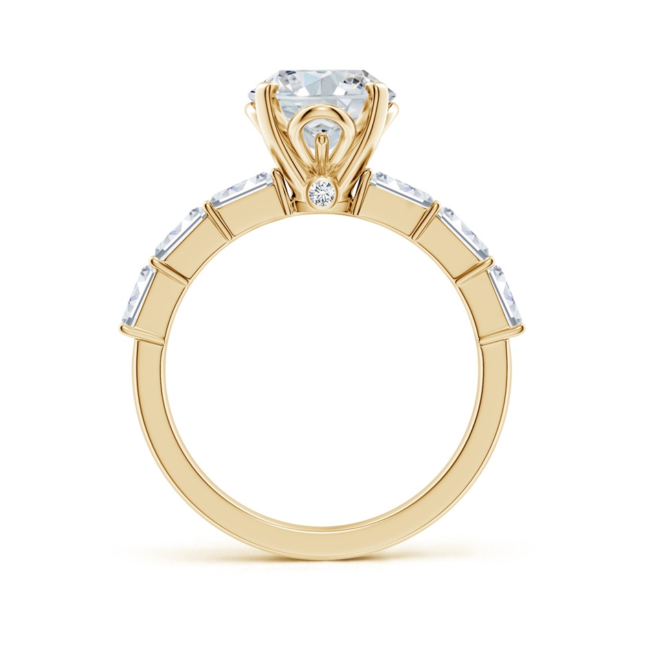 10x8mm GVS2 Oval Diamond Engagement Ring with Accents in Yellow Gold side 199