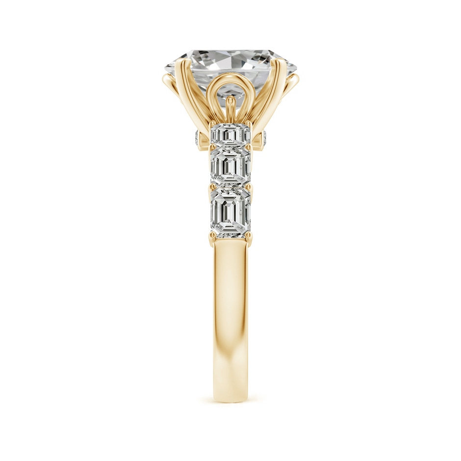 10x8mm KI3 Oval Diamond Engagement Ring with Accents in Yellow Gold side 299