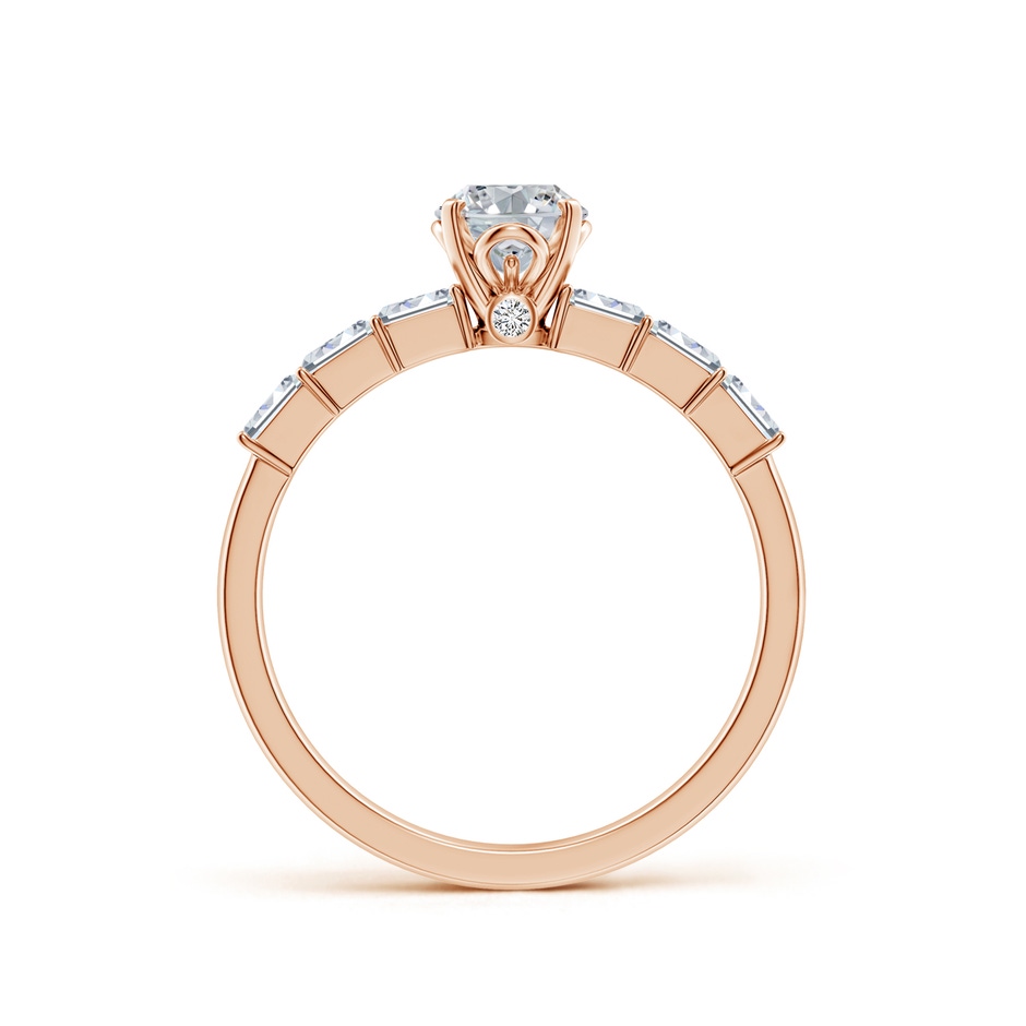 7x5mm HSI2 Oval Diamond Engagement Ring with Accents in Rose Gold side 199
