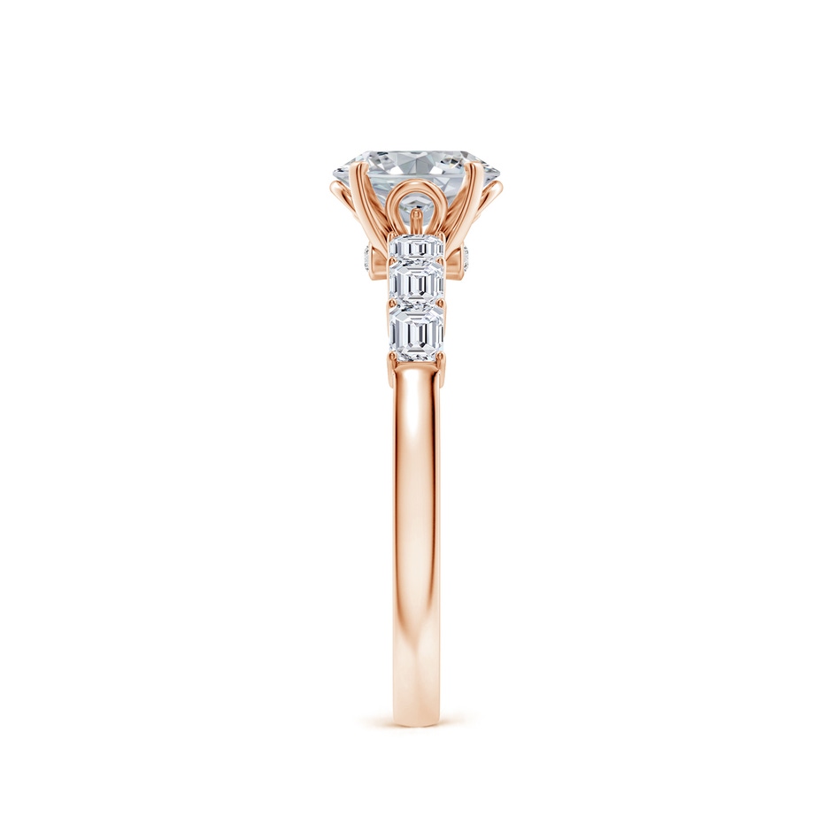 7x5mm HSI2 Oval Diamond Engagement Ring with Accents in Rose Gold side 299