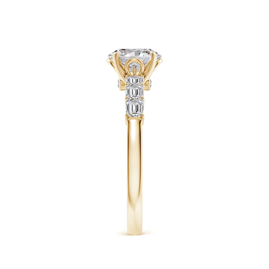 7x5mm IJI1I2 Oval Diamond Engagement Ring with Accents in Yellow Gold side 299