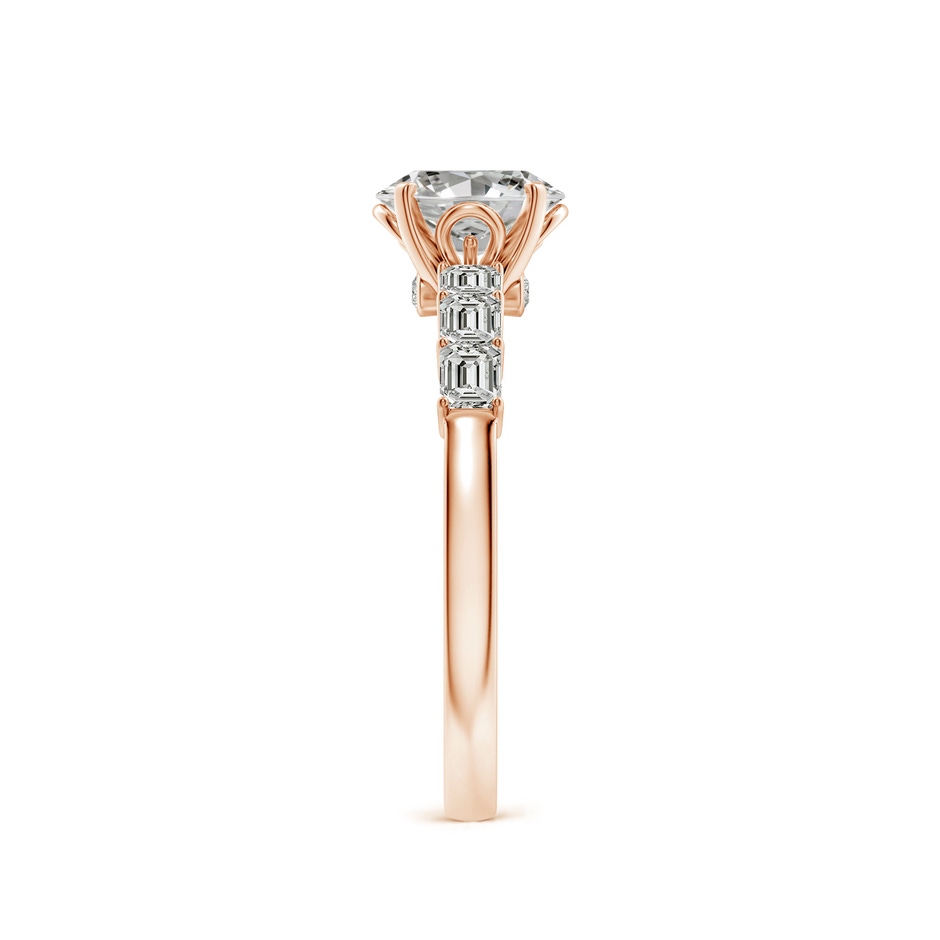 7x5mm KI3 Oval Diamond Engagement Ring with Accents in Rose Gold side 299