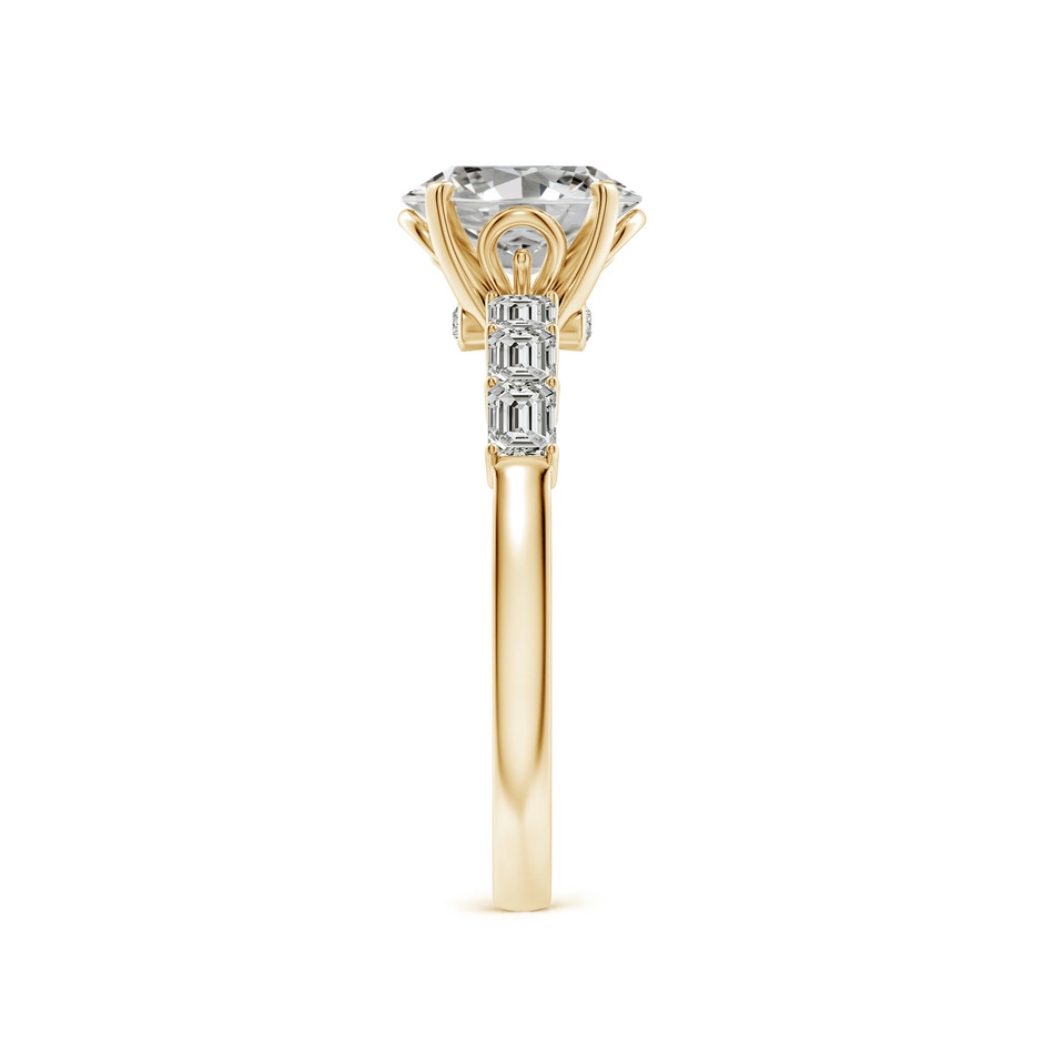 8x6mm KI3 Oval Diamond Engagement Ring with Accents in Yellow Gold side 299